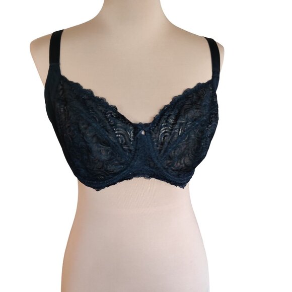 Triumph Formfit Womens Bra Full Figure Support Black Lace Size AU 14F US 36F - Picture 1 of 5